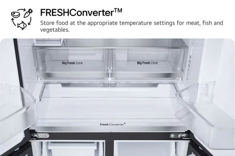 LG GR-B30FFGPB 611L French Door Refrigerator – Black Glass detail view