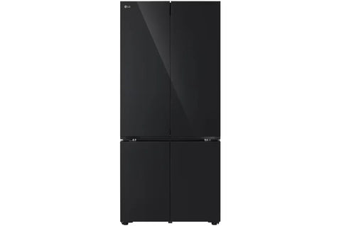 LG GR-B30FFGPB 611L French Door Refrigerator – Black Glass front view