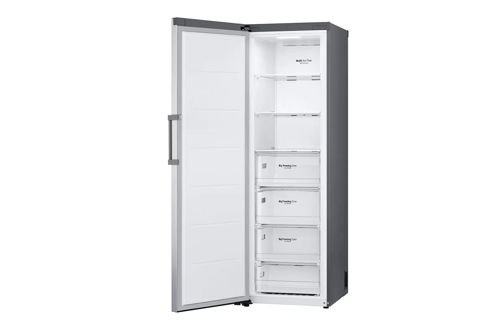 LG GR-B414ELFM 324L Single Door Upright Freezer – Platinum Silver angle view