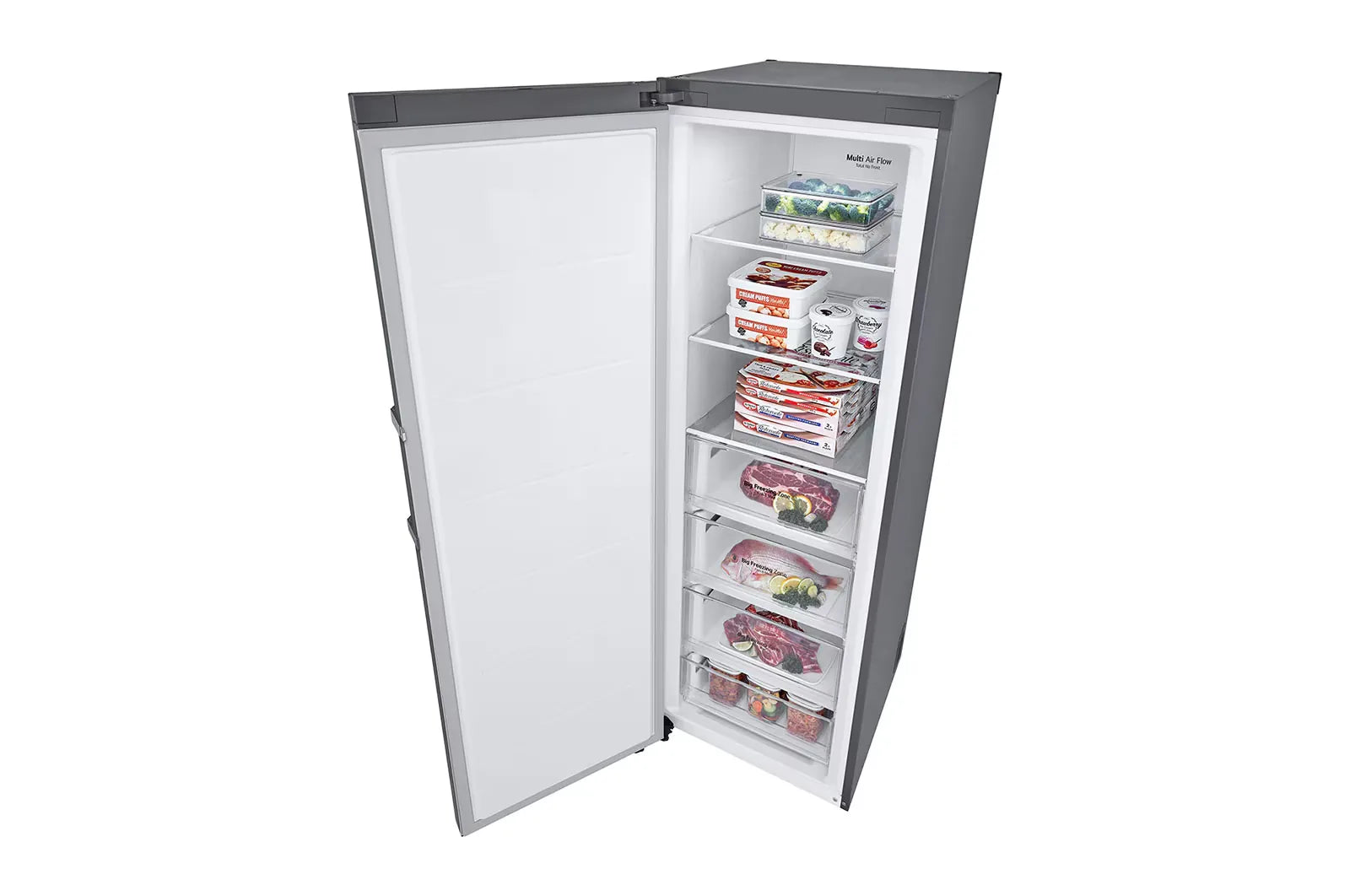LG GR-B414ELFM 324L Single Door Upright Freezer – Platinum Silver feature view