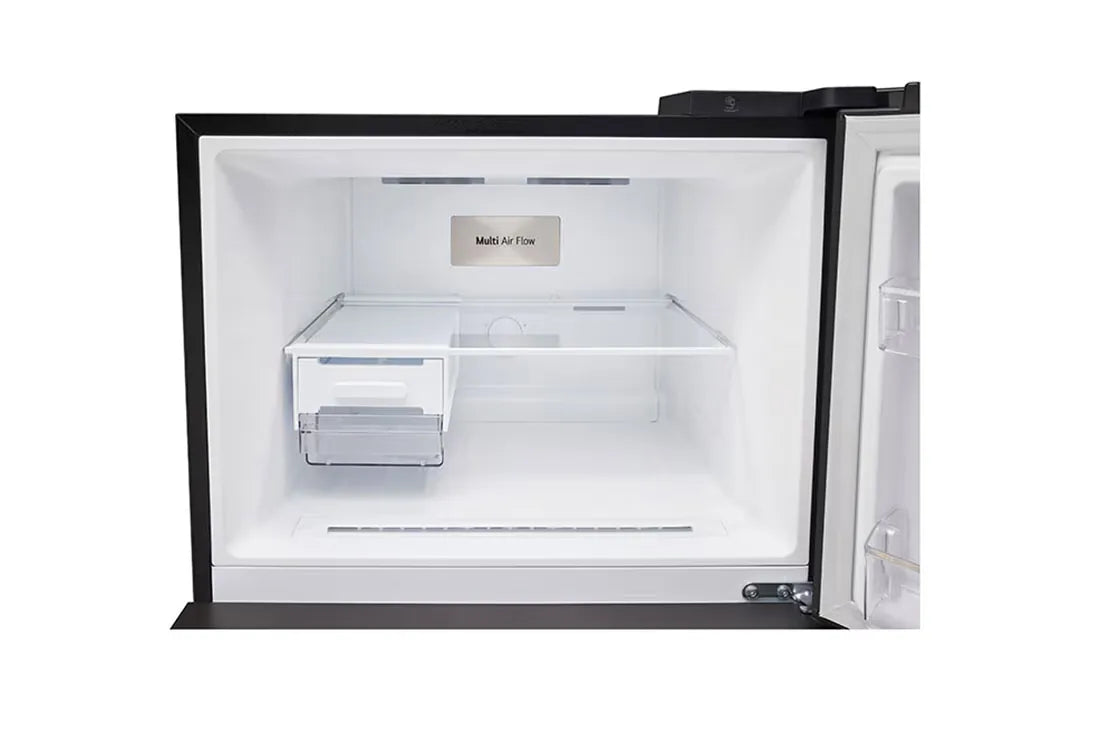 LG GR-B642PGFK 461L Top Mount Refrigerator – Black Glass interior view