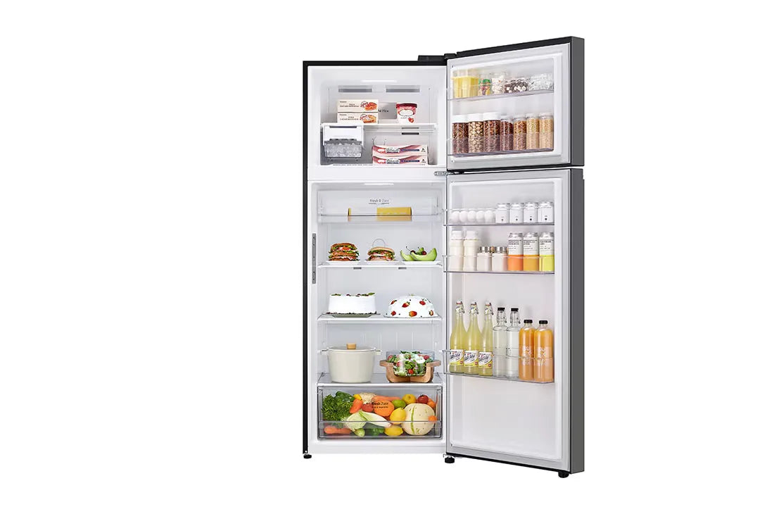 LG GR-B642PGFK 461L Top Mount Refrigerator – Black Glass open view