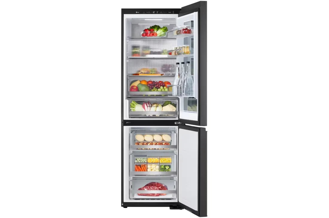LG GR-V479QGKW 349L Bottom Freezer Refrigerator – Beige Glass open view