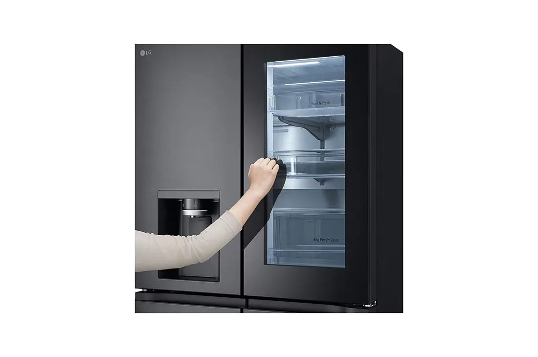 LG GR-X24FFCAB 617L InstaView French Door Refrigerator – Essence Black Steel interior view