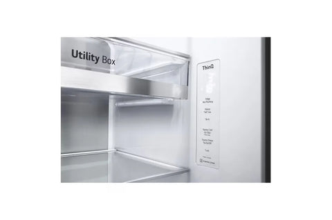 LG GR-X267CQEW 635L InstaView Side-by-Side Refrigerator – Matte Black interior view