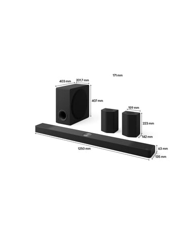 LG S95AR 9.1.5ch Dolby Atmos Soundbar – angle view