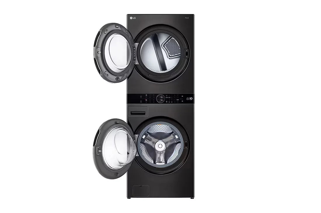 LG 19/16kg WashTower Washer Dryer W1S1CVK2EHM - washer and dryer doors open