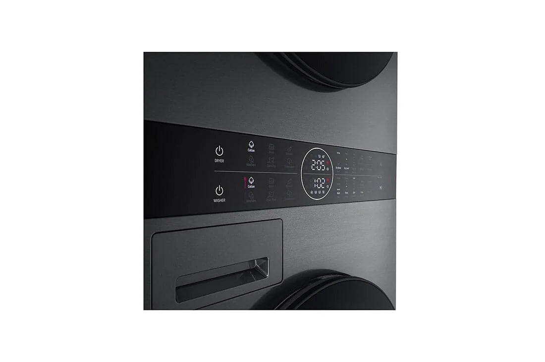 LG 12/10kg WashTower Washer Dryer W4W8BVKKZHM - control panel close-up