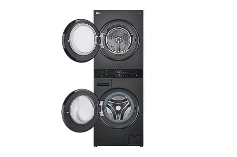 LG 12/10kg WashTower Washer Dryer W4W8BVKKZHM - washer and dryer doors open
