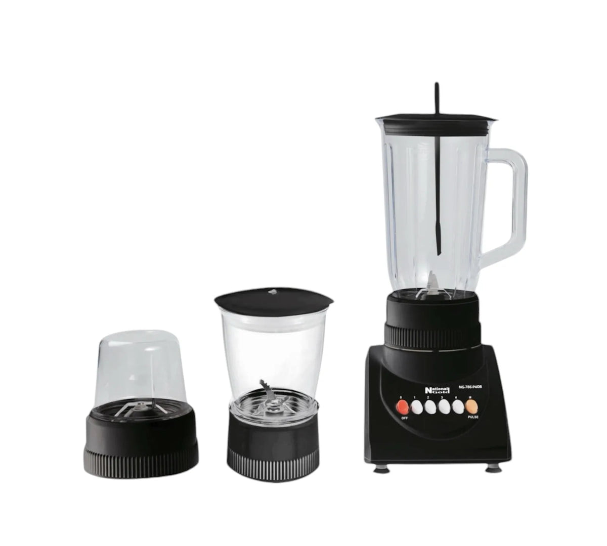 National Gold P4OB Blender — front view | National Gold P4OB 3-in-1 Blender Black | ShandaarBuy