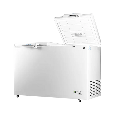 PEL PDF 70-155 APF 410L Twin Door Arctic Pro Deep Freezer – White open view
