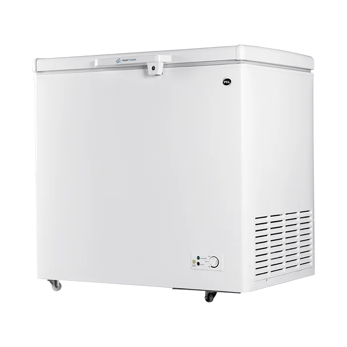 PEL PDIN 70-100 Arctic InverterOn 275L Single Door Inverter Deep Freezer – White angle view