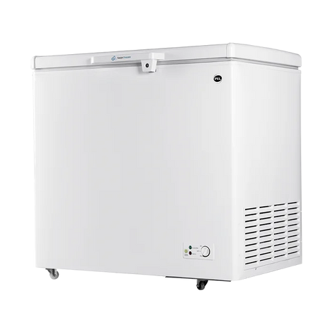 PEL PDIN 70-100 Arctic InverterOn 275L Single Door Inverter Deep Freezer – White angle view