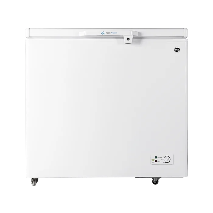 PEL PDIN 70-100 Arctic InverterOn 275L Single Door Inverter Deep Freezer – White front view
