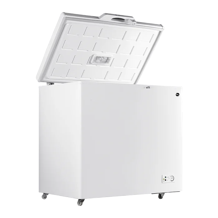 PEL PDIN 70-100 Arctic InverterOn 275L Single Door Inverter Deep Freezer – White open view
