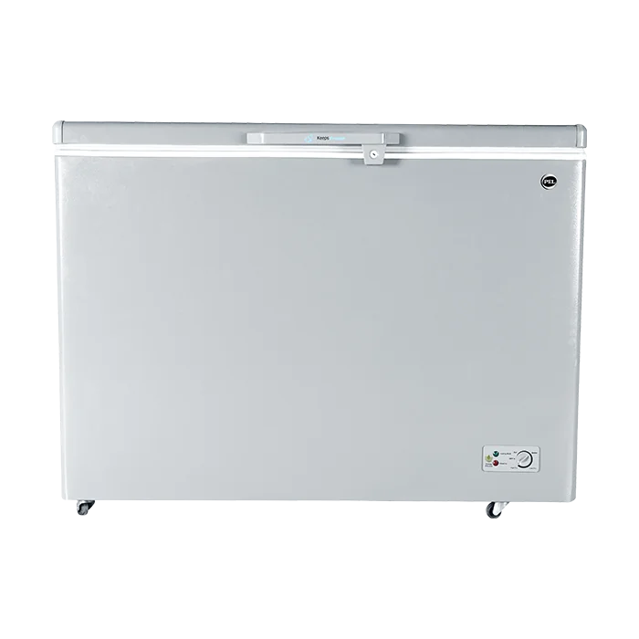 PEL PDIN 70-150 Arctic InverterOn 410L Single Door Inverter Deep Freezer – Light Grey front view