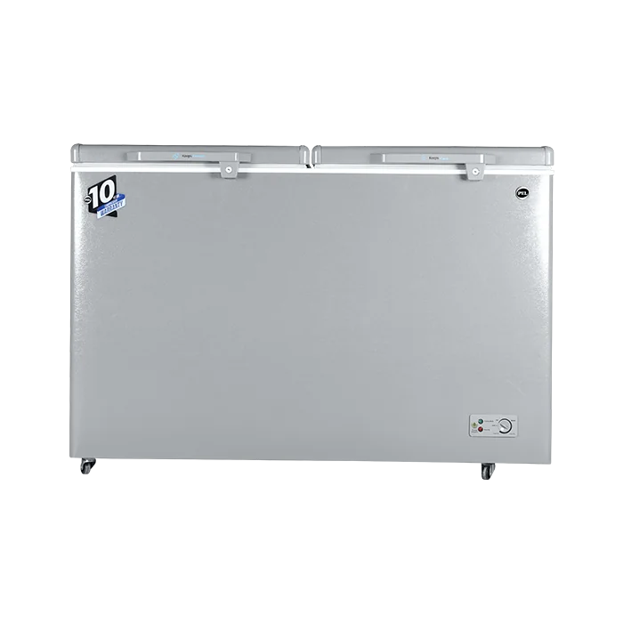 PEL PDIN 70-155 Arctic InverterOn 410L Twin Door Inverter Deep Freezer – Light Grey front view