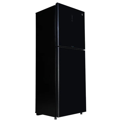 PEL PRDTUINVO-21970 Digitron Ultra Inverter Curved Glass Door Refrigerator 382L – Silver Strip Black open view