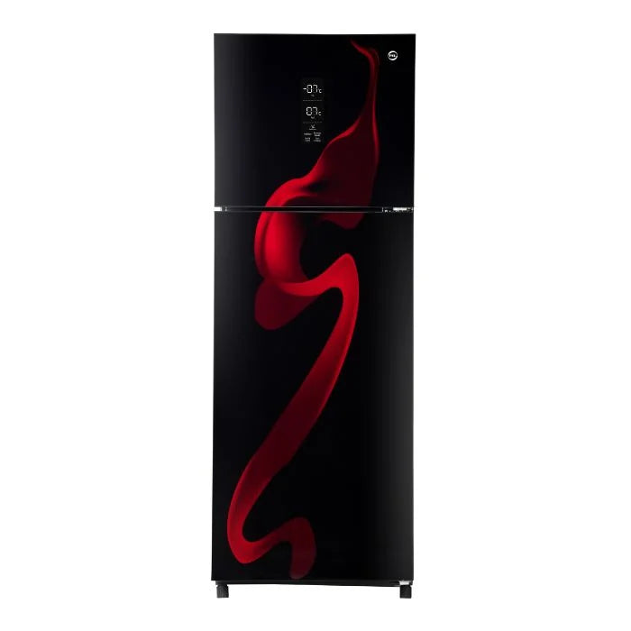 PEL PRDTUINVO-22270 Digitron Ultra Inverter Curved Glass Door Refrigerator 408L – Red Blaze front view