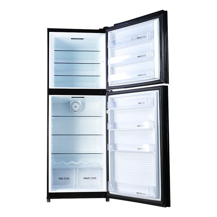 PEL PRDTUINVO-22270 Digitron Ultra Inverter Curved Glass Door Refrigerator 408L – Silver Strip Black detail view