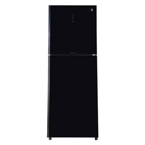 PEL PRDTUINVO-22270 Digitron Ultra Inverter Curved Glass Door Refrigerator 408L – Silver Strip Black front view