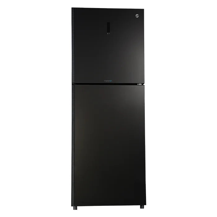 PEL PRDTUINVO-22270 Digitron Ultra Inverter Curved Glass Door Refrigerator 408L – Silver Strip Grey front view