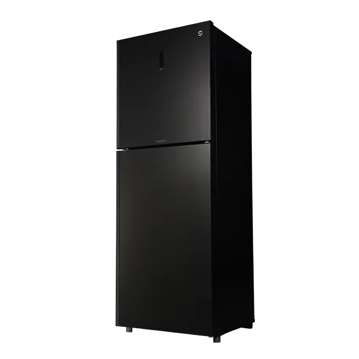 PEL PRDTUINVO-22270 Digitron Ultra Inverter Curved Glass Door Refrigerator 408L – Silver Strip Grey side view