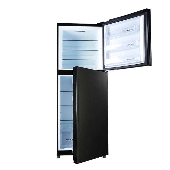 PEL PRDTUINVO-6370 Digitron Ultra Inverter Curved Glass Door Refrigerator 310L – Silver Strip Grey detail view