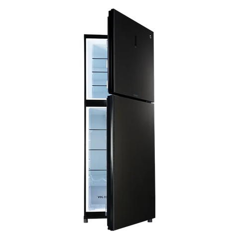 PEL PRDTUINVO-6370 Digitron Ultra Inverter Curved Glass Door Refrigerator 310L – Silver Strip Grey interior view