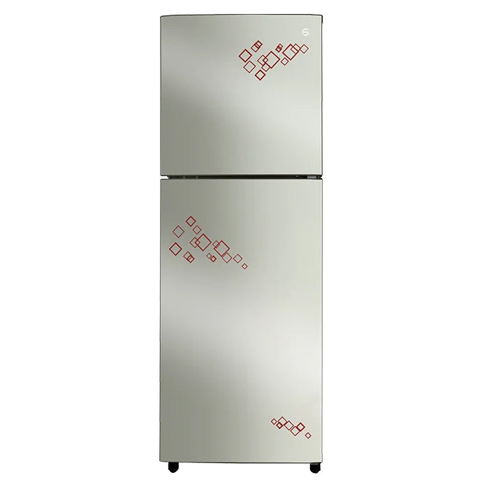 PEL PRGD-21970 Glass Door Refrigerator 382L – Pattern Mirror Red front view