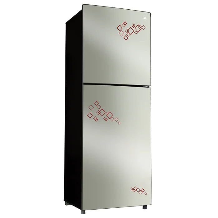 PEL PRGD-22270 Glass Door Refrigerator 408L – Pattern Mirror Red angle view