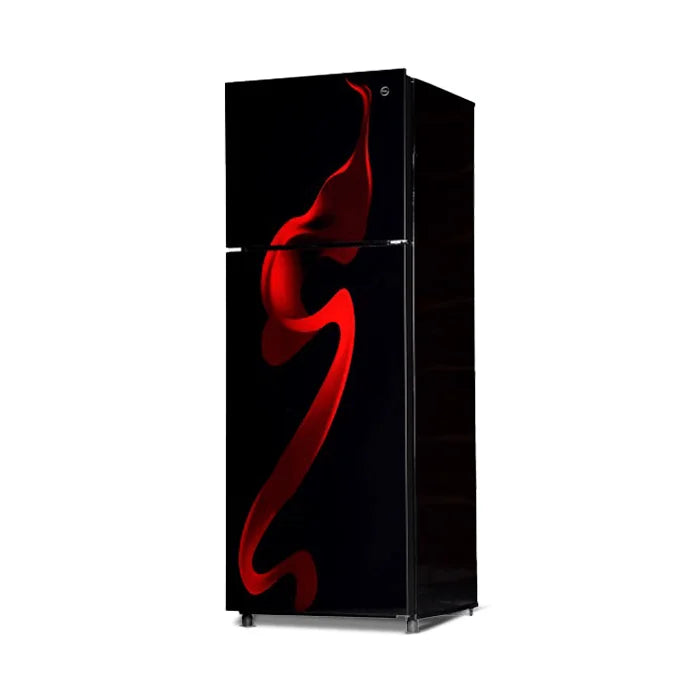 PEL PRGD-2350 Glass Door Refrigerator 240L – Red Blaze open view