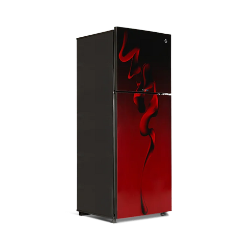 PEL PRINVOFGD-21870 InverterOn Flat Glass Door Refrigerator 354L – Maroon Blaze angle view