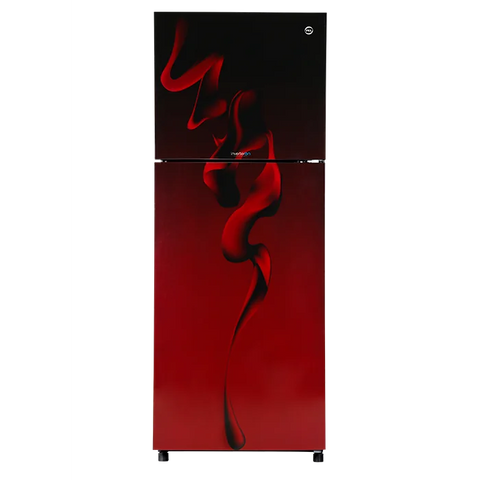 PEL PRINVOFGD-21870 InverterOn Flat Glass Door Refrigerator 354L – Maroon Blaze front view