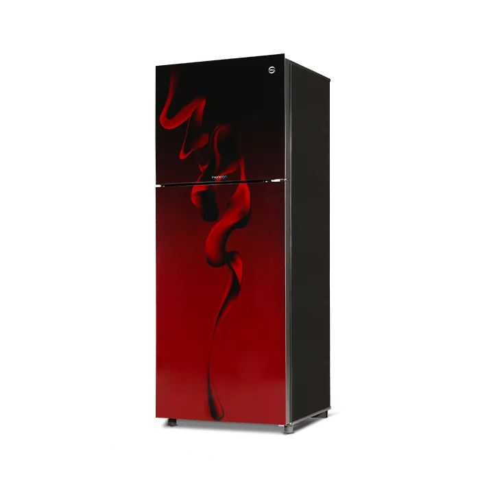 PEL PRINVOFGD-2350 InverterOn Flat Glass Door Refrigerator 240L – Maroon Blaze open view