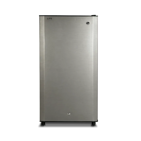 PEL PRLP-1100 Life Pro Refrigerator 110L – Brushed Metallic Grey front view