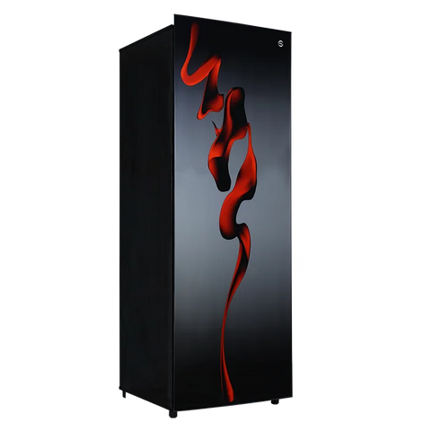 PEL PVFINV 7D 281L Inverter Glass Door Vertical Deep Freezer – Hazel Red Blaze angle view