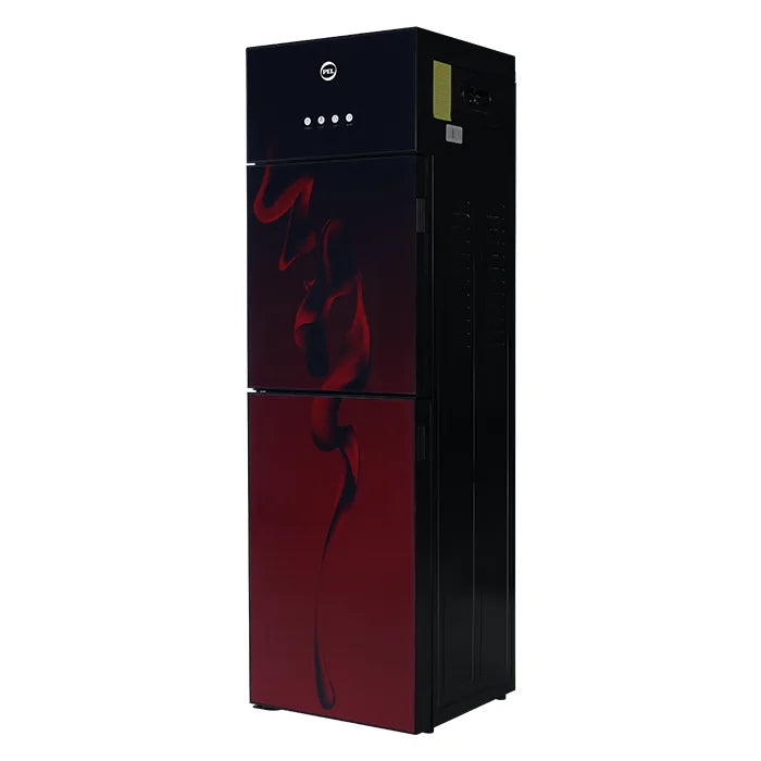PEL PWD 425 3 Taps Straight Glass Door Water Dispenser – Maroon Blaze angle view