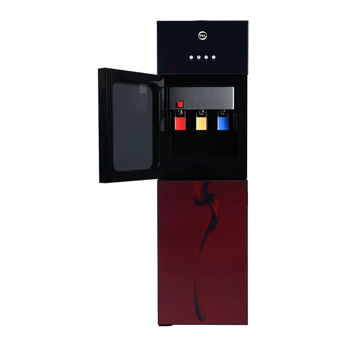 PEL PWD 425 3 Taps Straight Glass Door Water Dispenser – Maroon Blaze side view