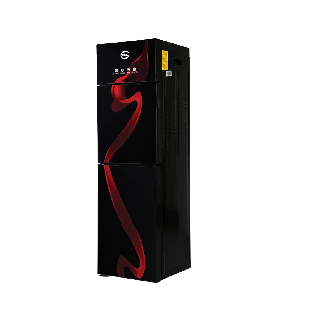 PEL PWD 425 3 Taps Straight Glass Door Water Dispenser – Red Blaze angle view