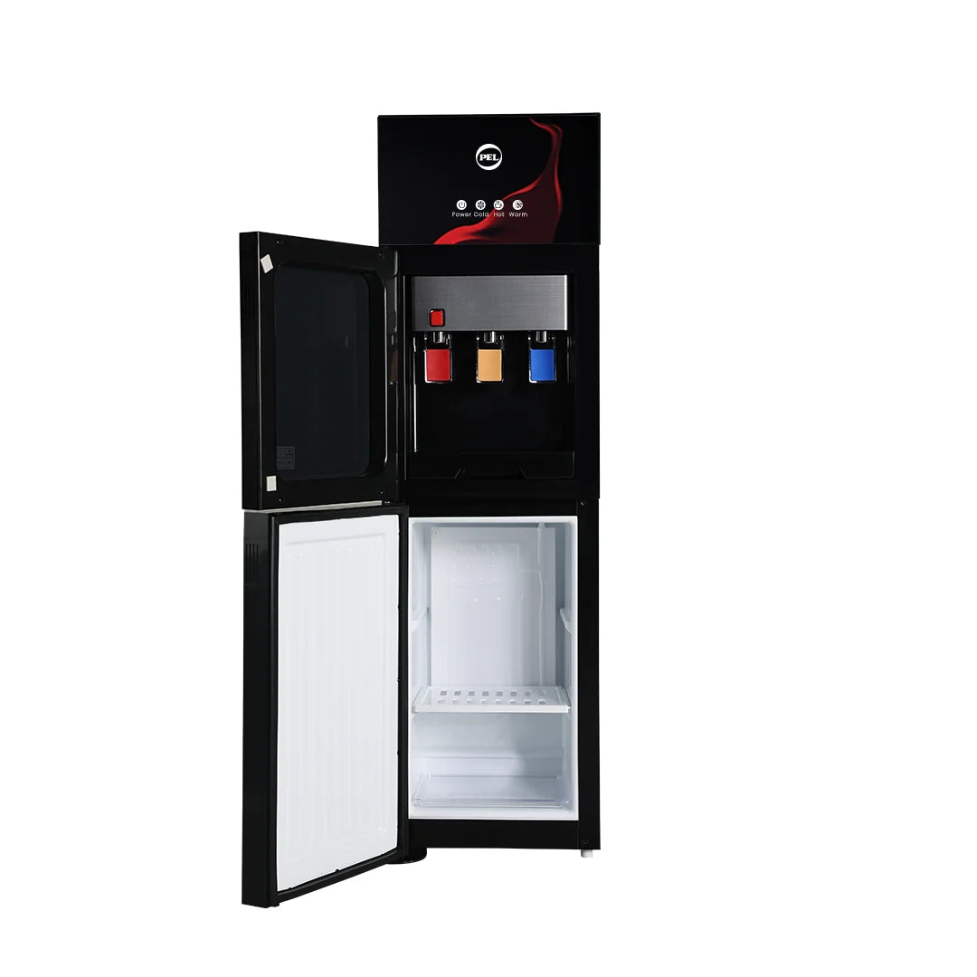 PEL PWD 425 3 Taps Straight Glass Door Water Dispenser – Red Blaze open view