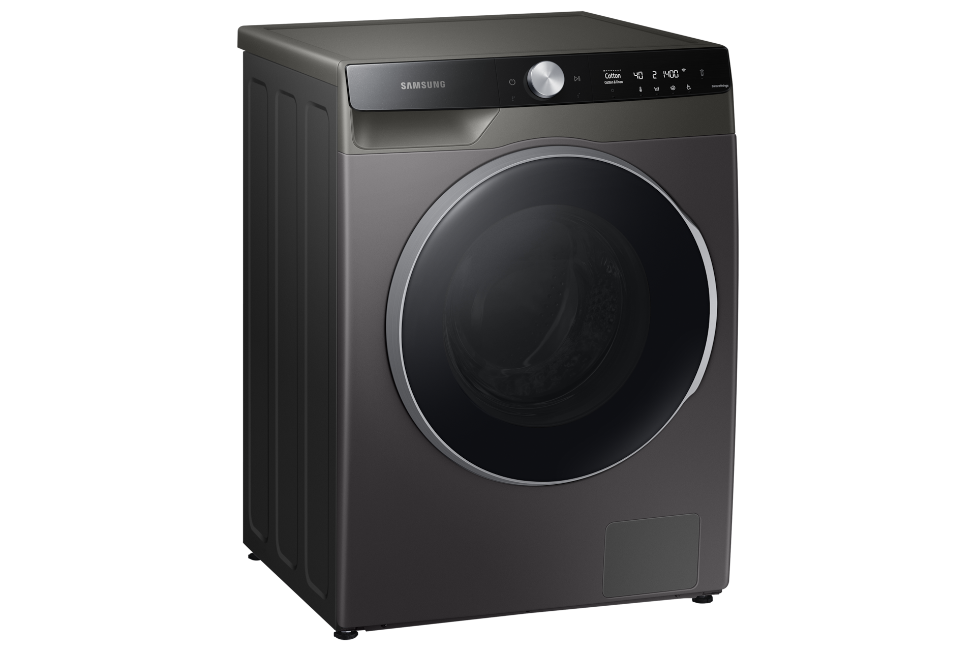 Samsung WD11TP34DSX/FQ 11+7kg washer dryer combo in Inox, front three-quarter view