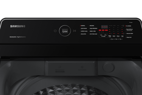 Samsung WA13CK5441BYRT Ecobubble Digital Inverter control panel with wash cycle settings