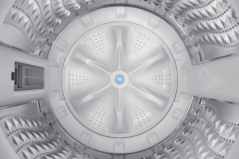 Samsung WA13CK5441BYRT PP Dual Storm pulsator drum top view