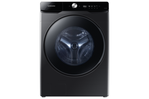 Samsung WD16T6500GV/ST 16+10kg washer dryer combo in Black, straight-on front view