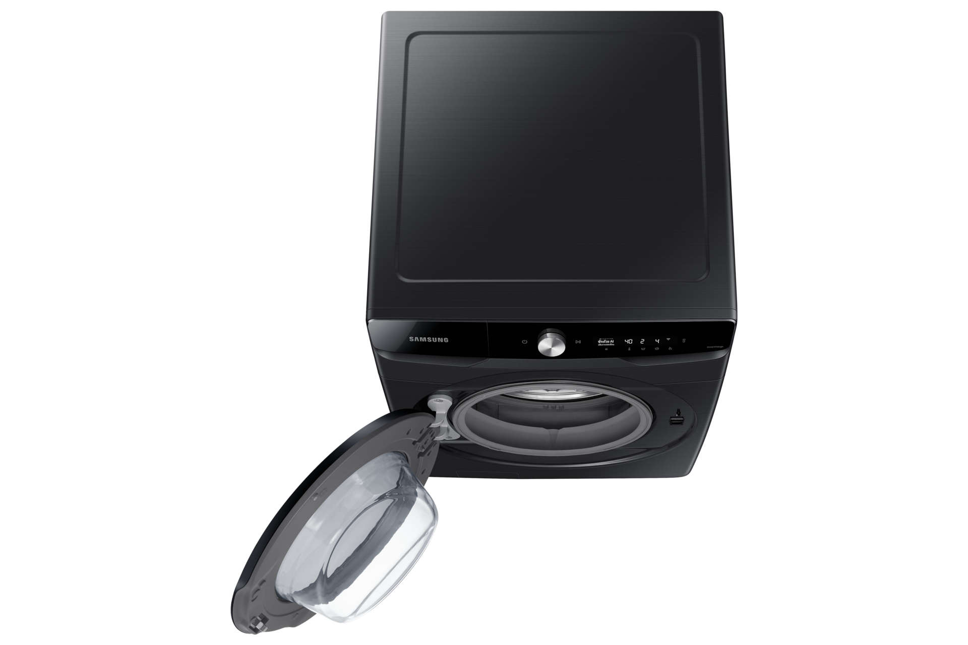 Samsung WD16T6500GV/ST top-down view with the door open
