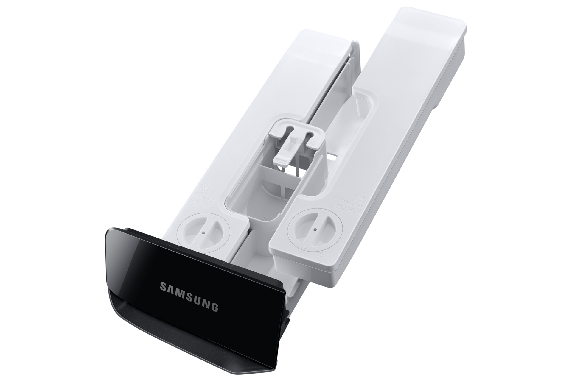 Samsung WD16T6500GV/ST Auto Dispense drawer pulled out, angled view
