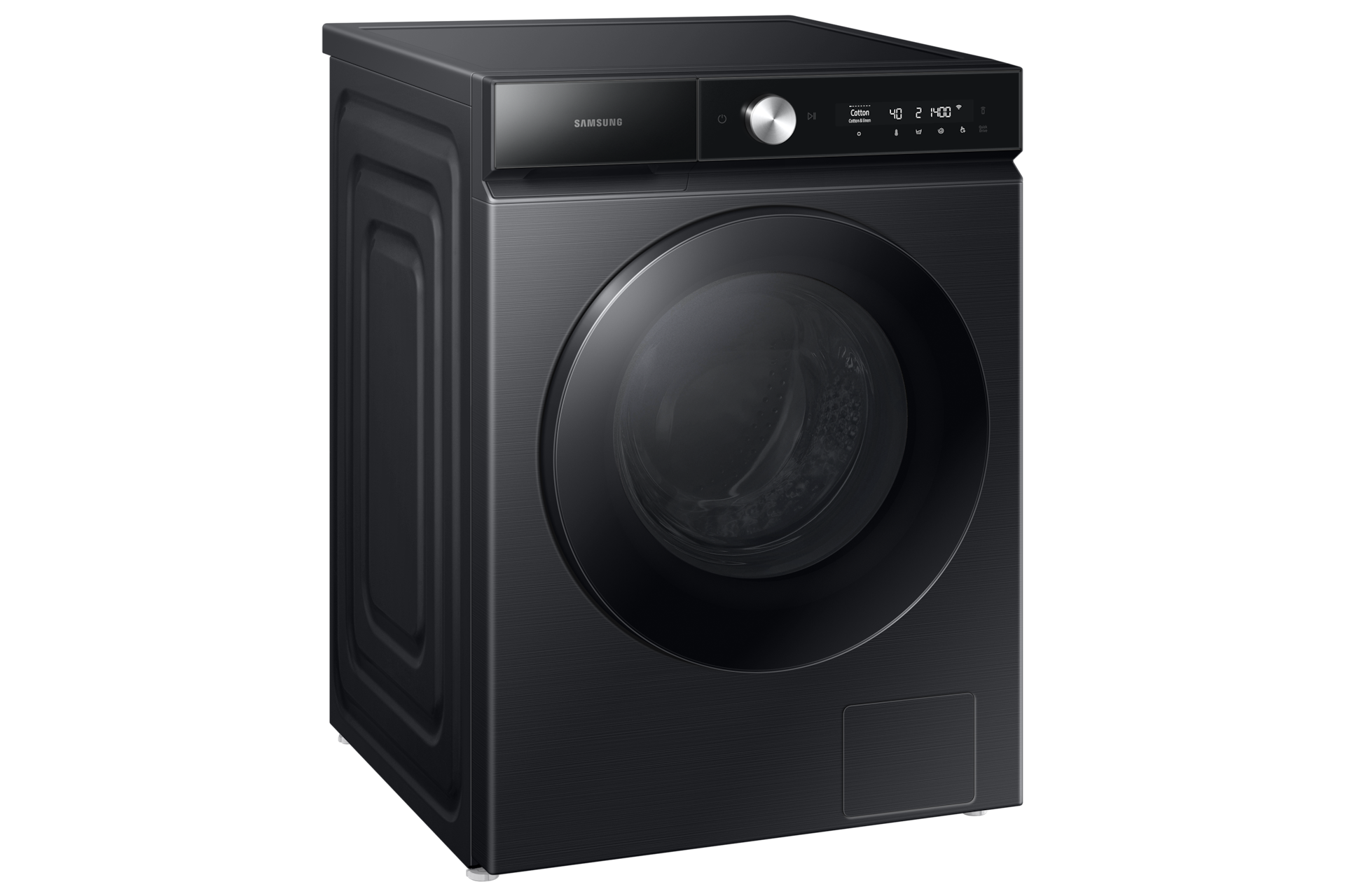 Samsung WD13BB944DGBFQ 13+8kg washer dryer combo in Black, front three-quarter view