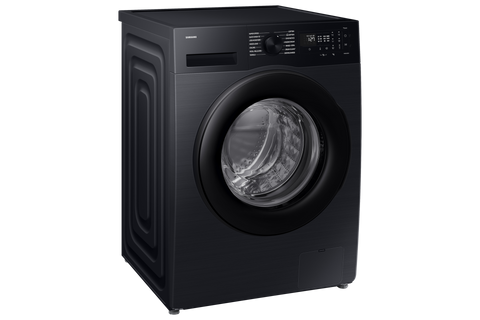 Samsung WW90DG5U34ABFA 9kg front load washing machine front three-quarter view in Black
