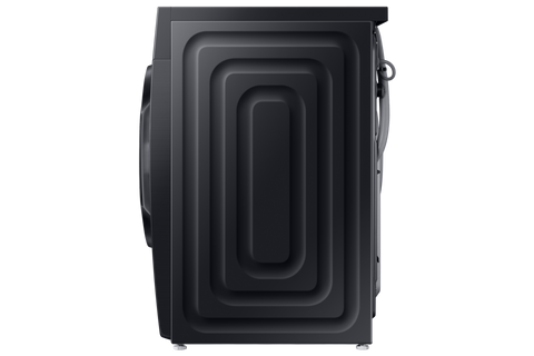 Samsung WW90DG5U34ABFA side profile of the black front load washing machine